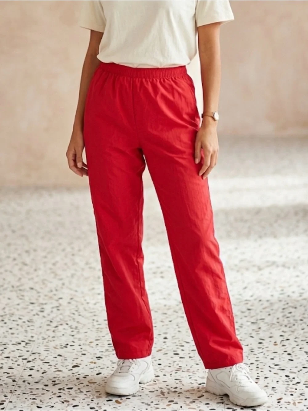 Vintage TEDDI Joggers Streetwear Gorpcore Pants Pull On Red Athletic 80’s XL